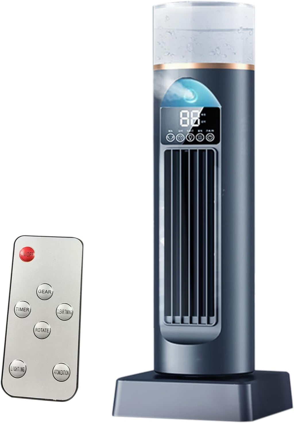 GENERIC Ventilateur D'air Froid, Ventilateur D'air Frais | Refroidisseur Oscillant Silencieux Sans Pales Avec Télécommande Et Réservoir D'eau, Humidificateur à 6 Vitesses Pour Chambre à Coucher, Bureau