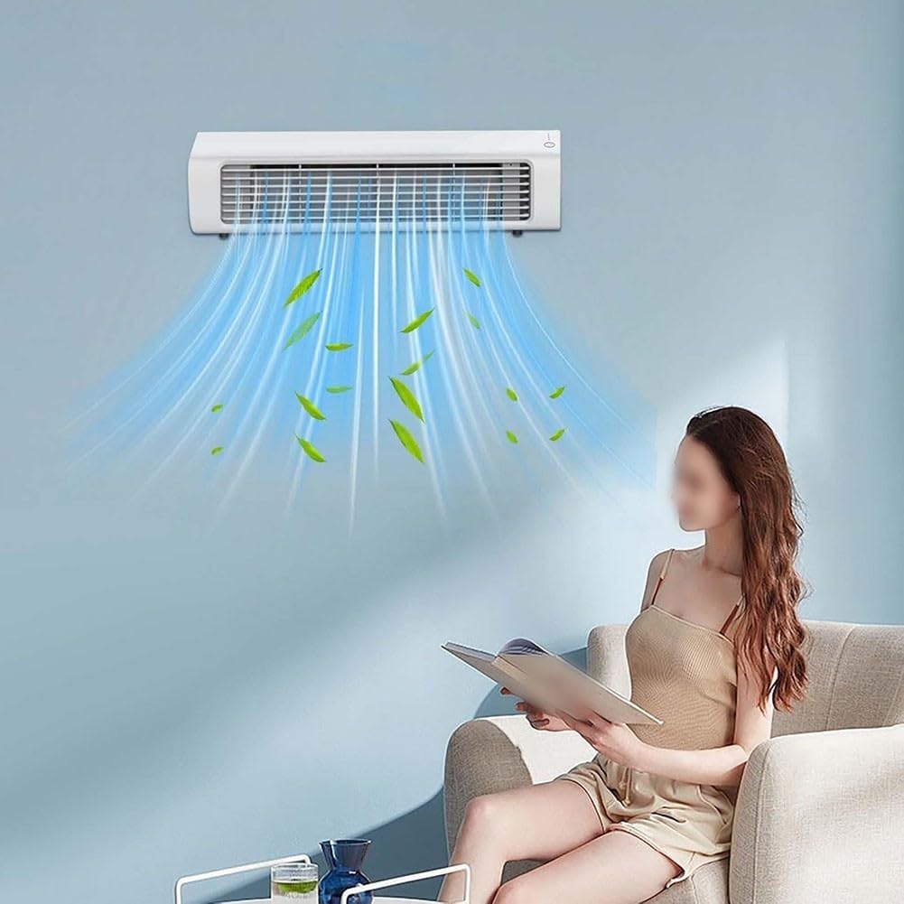  Lecreatekit Climatiseur Mural Portable Avec Installation Sans Fil, Aucun Perçage Nécessaire, Convient Pour La Maison Et Le Bureau, économie D'énergie Et Télécommande (B)
