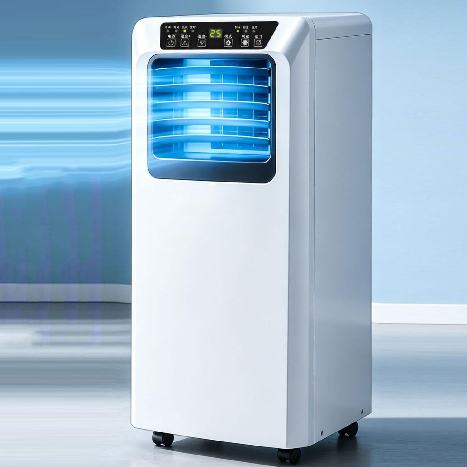 Climatiseur Portable Pour 300 Sq.Ft, Unité Intelligente AC Silencieuse Avec Déshumidificateur, Mode Veille, Télécommande, Minuterie 24H, Idéal Pour Chambre à Coucher, Bureau, Appartement