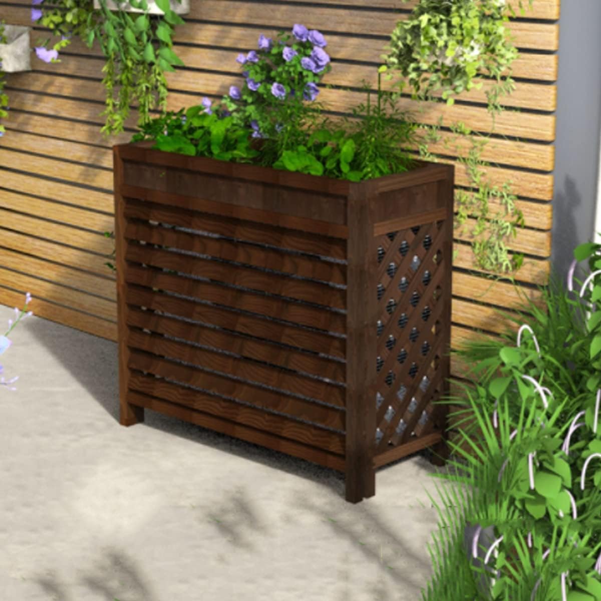  Housse De Protection Respirante Pour Climatiseur D'intérieur, Cadre En Bois Imperméable, étagère à Persiennes, Décoration, Clôture De Confidentialité, Protection Antichut