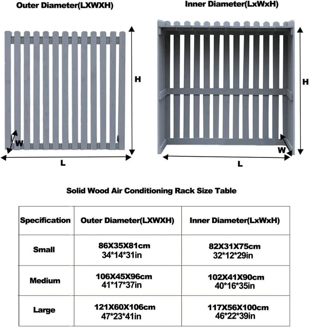  Housse De Protection Pour Climatiseur Extérieur En Bois, Cadre Extérieur, Support De Présentation Pour Plantes, écran De Confidentialité Décoratif, Santé Environnementale, étanche à L'eau Et
