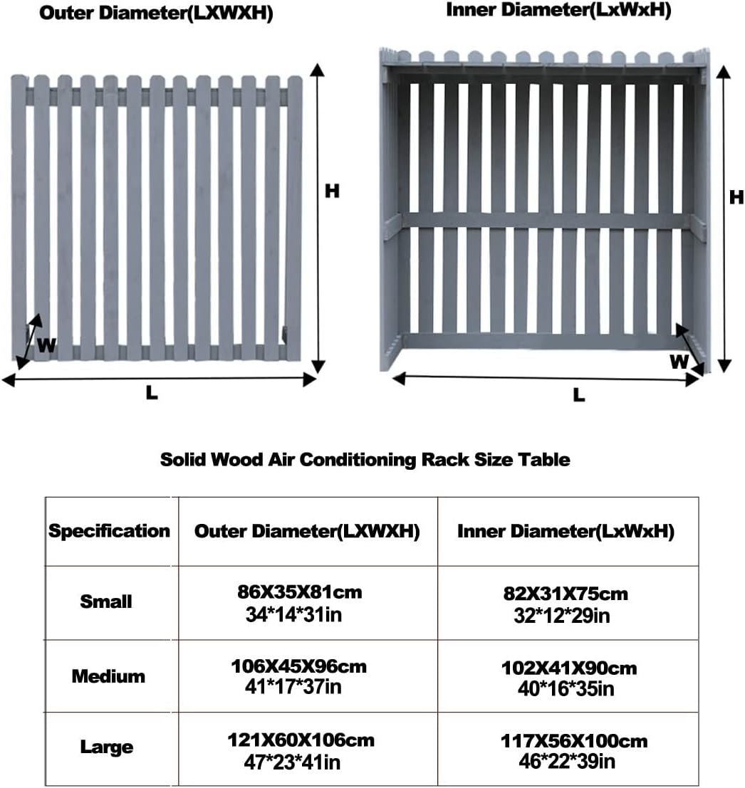  Housse Résistante Aux Intempéries Pour Climatiseur – Étagère De Rangement Décorative En Bois Massif Pour Unité Extérieure – 9 Couleurs – Protection Pour Unité De Condensation, Support De Fleurs Et