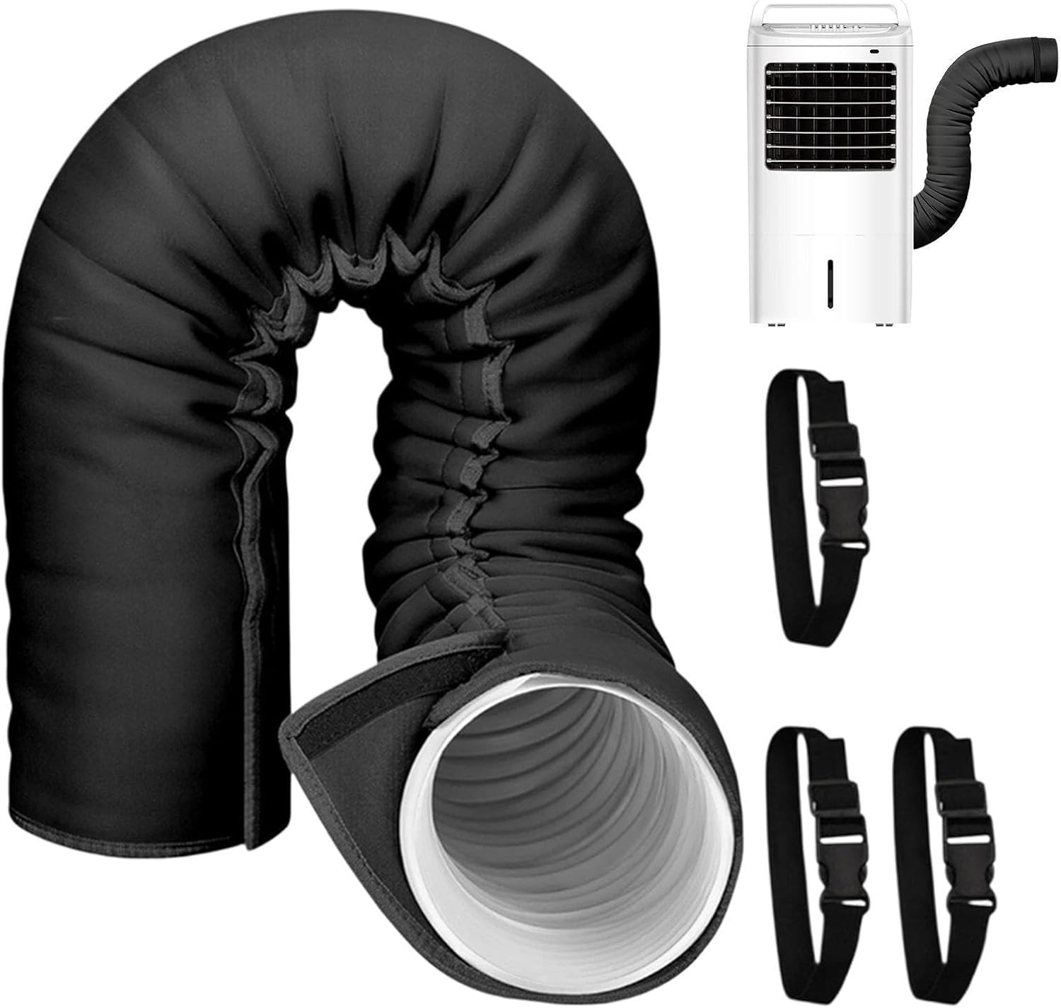  150 CM Manchon Isolant Universel Pour Gaine De Climatiseur Mobile | Manchon D'isolation Pour Tuyau De Climatiseur Mobile, Housse Isolante Pour Tuyau De Climatisation, 3 Sangles, Pour 12,7/15 CM