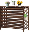 GENERIC Housse En Bois Pour Climatiseur - Écran Décoratif Pour Pompe à Chaleur - En Bois Massif - Avec Pot De Fleurs Cachées Pour Un Attrait Amélioré