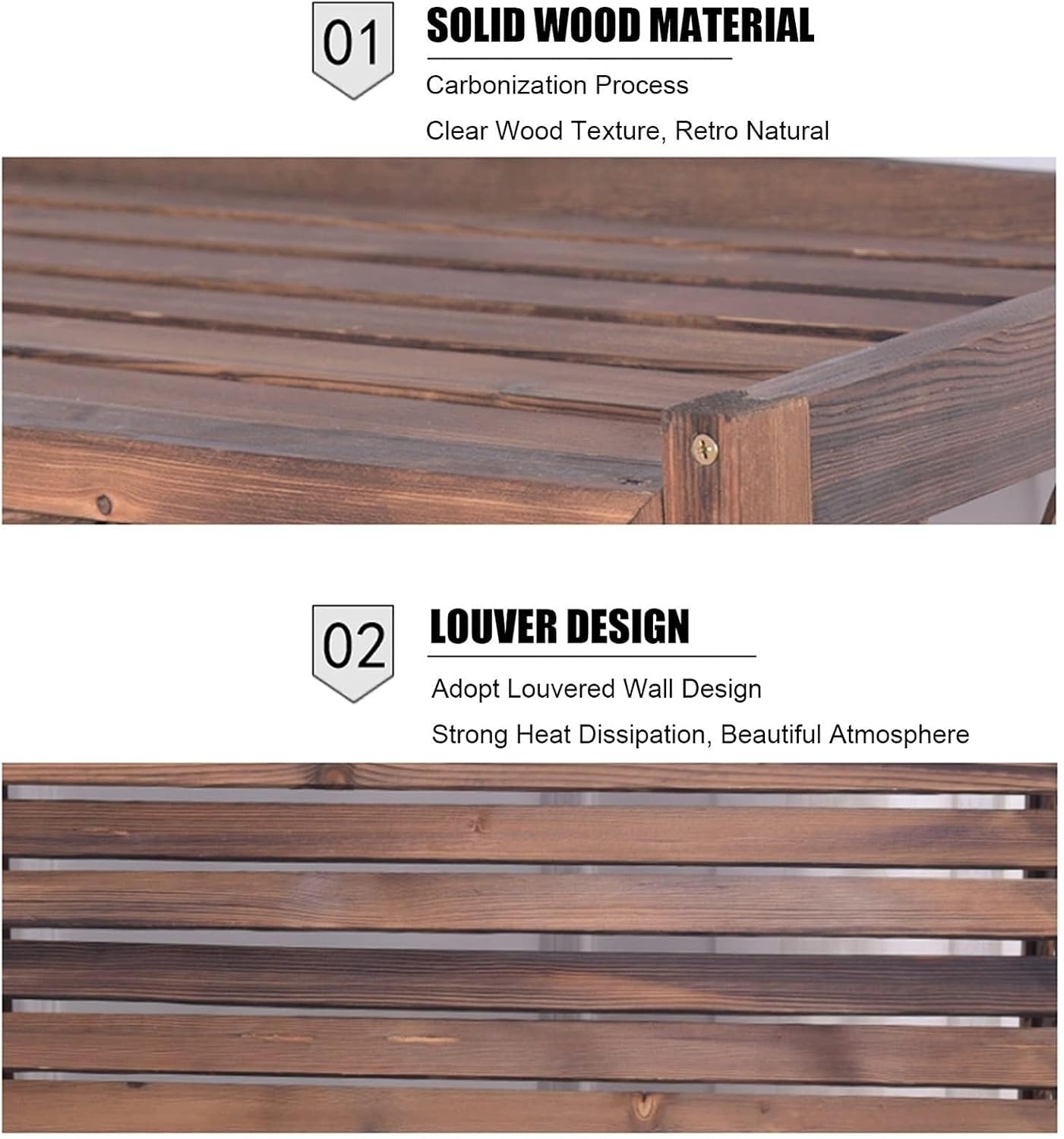  Housse En Bois Massif Pour Climatiseur – Volet De Protection Pour Pompe à Chaleur – Grille De Climatisation élégante Pour L'extérieur