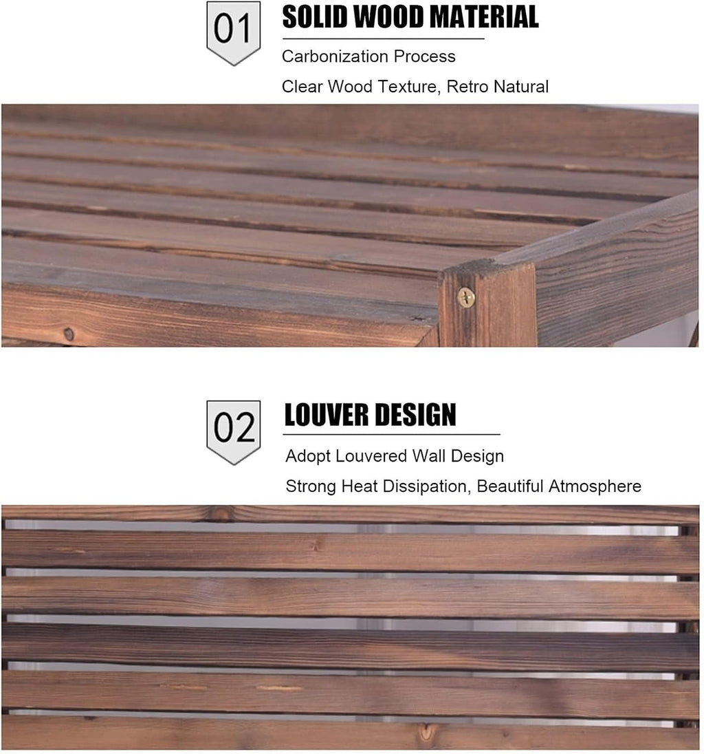 GENERIC Housse En Bois Pour Climatiseur Et Pompe à Chaleur – Grille En Bois Massif, Améliore L'esthétique De La Maison, Idéale Pour Les Unités AC Et Pompes à Chaleur, Design Résistant Aux Intempéries