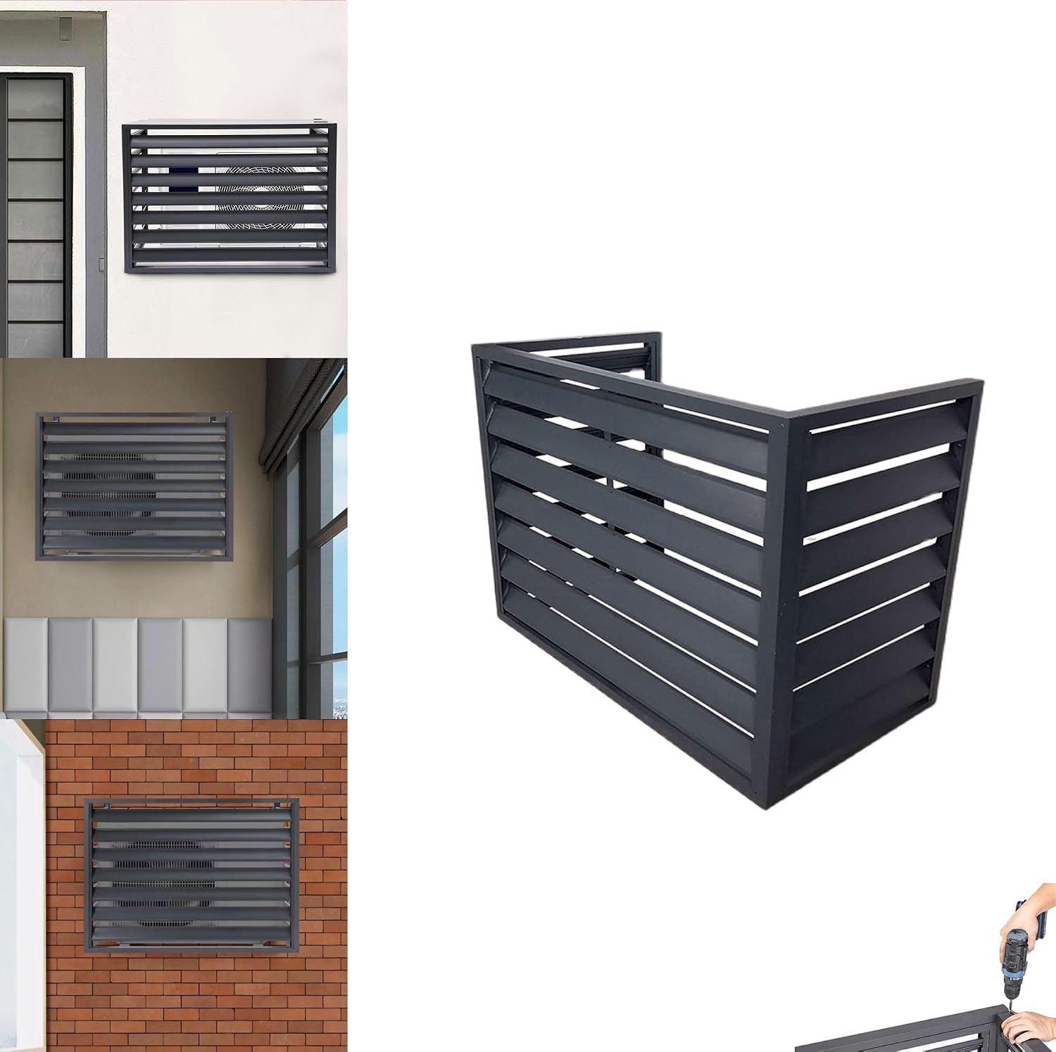 GENERIC Housse De Climatiseur Extérieur – Protection De Pompe à Chaleur En Aluminium Résistant Aux Intempéries Pour 1,5P/2 ~ 3P/5PAC Couvercle Supérieur Pour Protéger Contre Les Débris Et Le Feuillage