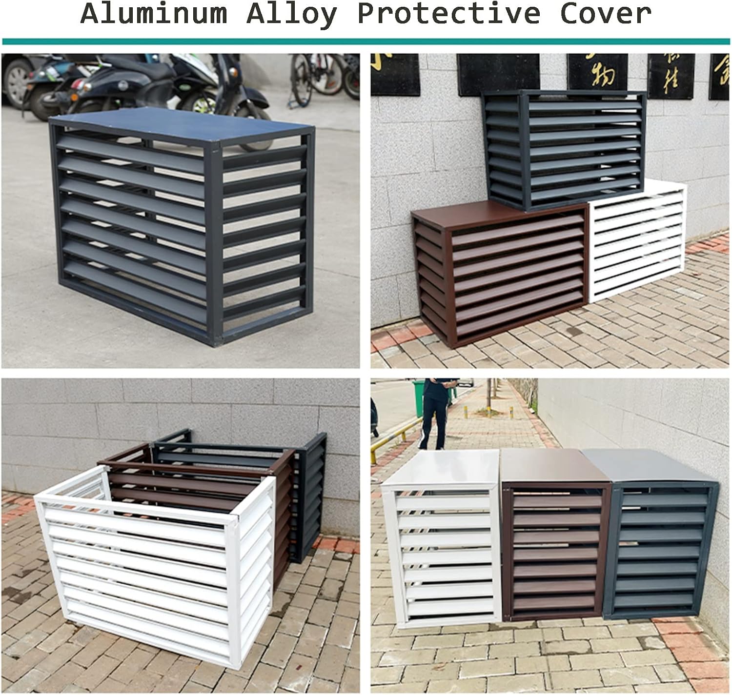 GENERIC Housse De Protection Décorative Pour Climatiseur Extérieur, Protection Contre Les Intempéries, Pour Unités Centrales De Climatisation Et Poubelles - Résistante Aux UV Et Imperméable