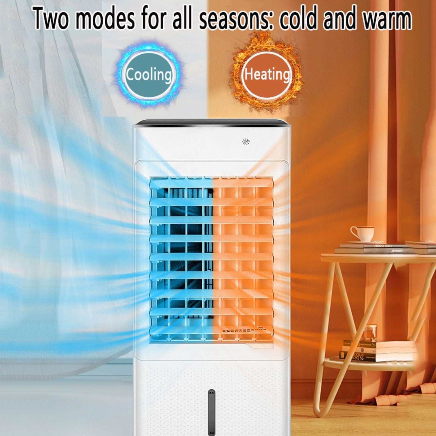  Climatiseur Portable 4 En 1, Chauffage, Refroidisseur D'air évaporatif Avec Humidificateur, Minuterie 12H, 3 Vitesses, Oscillation De 120 ° Pour La Maison Et Le Bureau, Aucun Tuyau Nécessaire