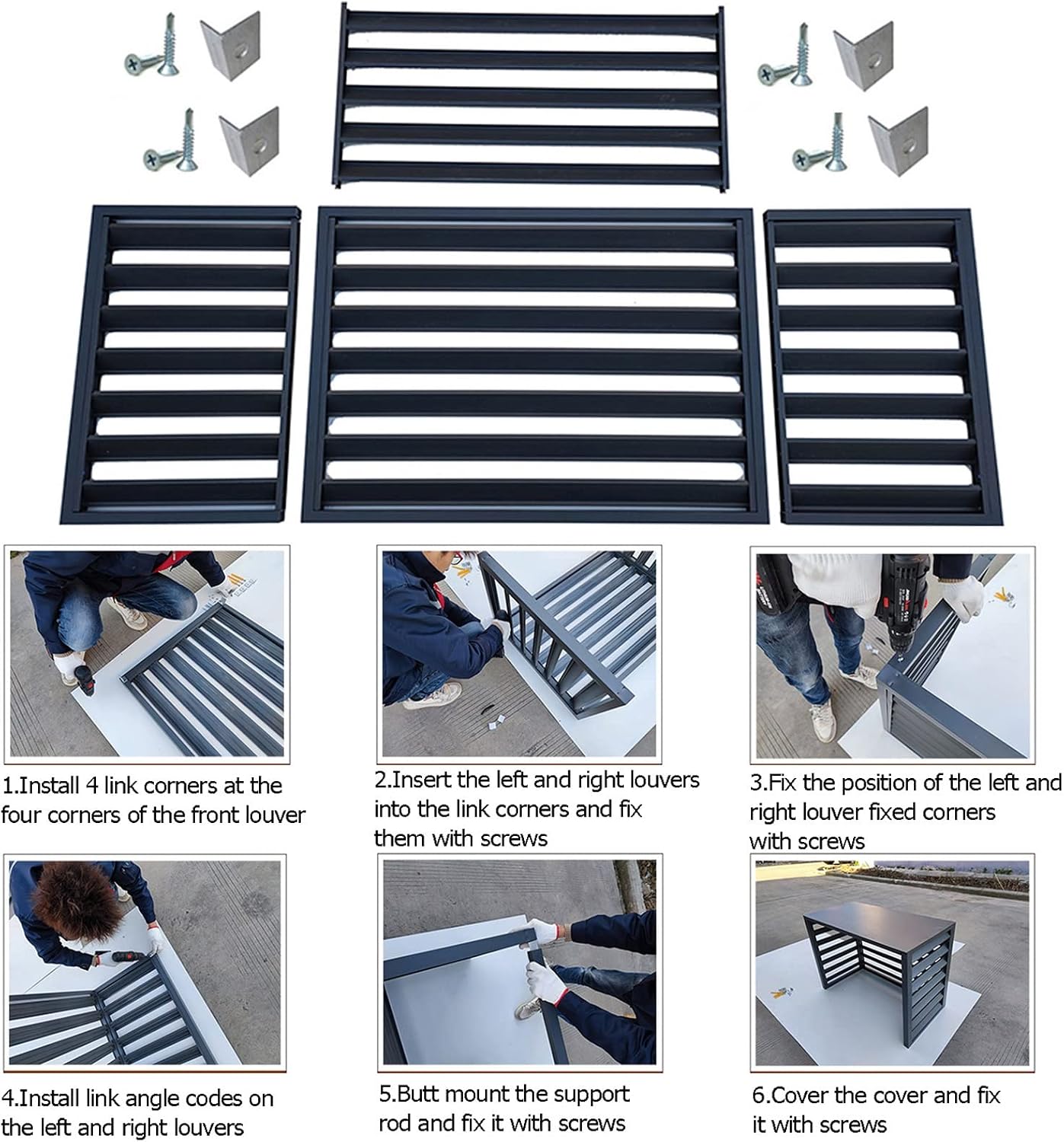 GENERIC Housse De Protection Pour Climatiseur Extérieur – Clôture De Confidentialité Antivol Toutes Saisons – Protection Pour Unités Extérieures