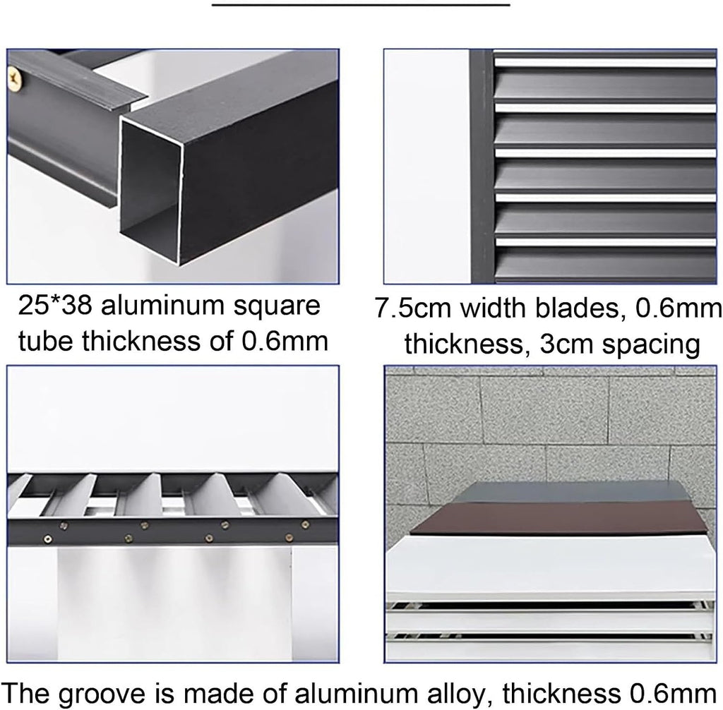 GENERIC Clôture En Aluminium Pour Climatiseur Avec Couvercle – Extérieur Pour Climatiseurs – Marron 110 Cm – Solution De Dissimulation Extérieure Pour Climatiseurs
