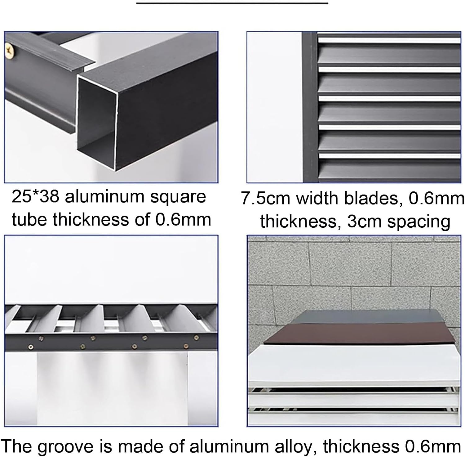 GENERIC Clôture En Aluminium Pour Climatiseur Avec Couvercle – Extérieur Pour Climatiseurs – Marron 110 Cm – Solution De Dissimulation Extérieure Pour Climatiseurs