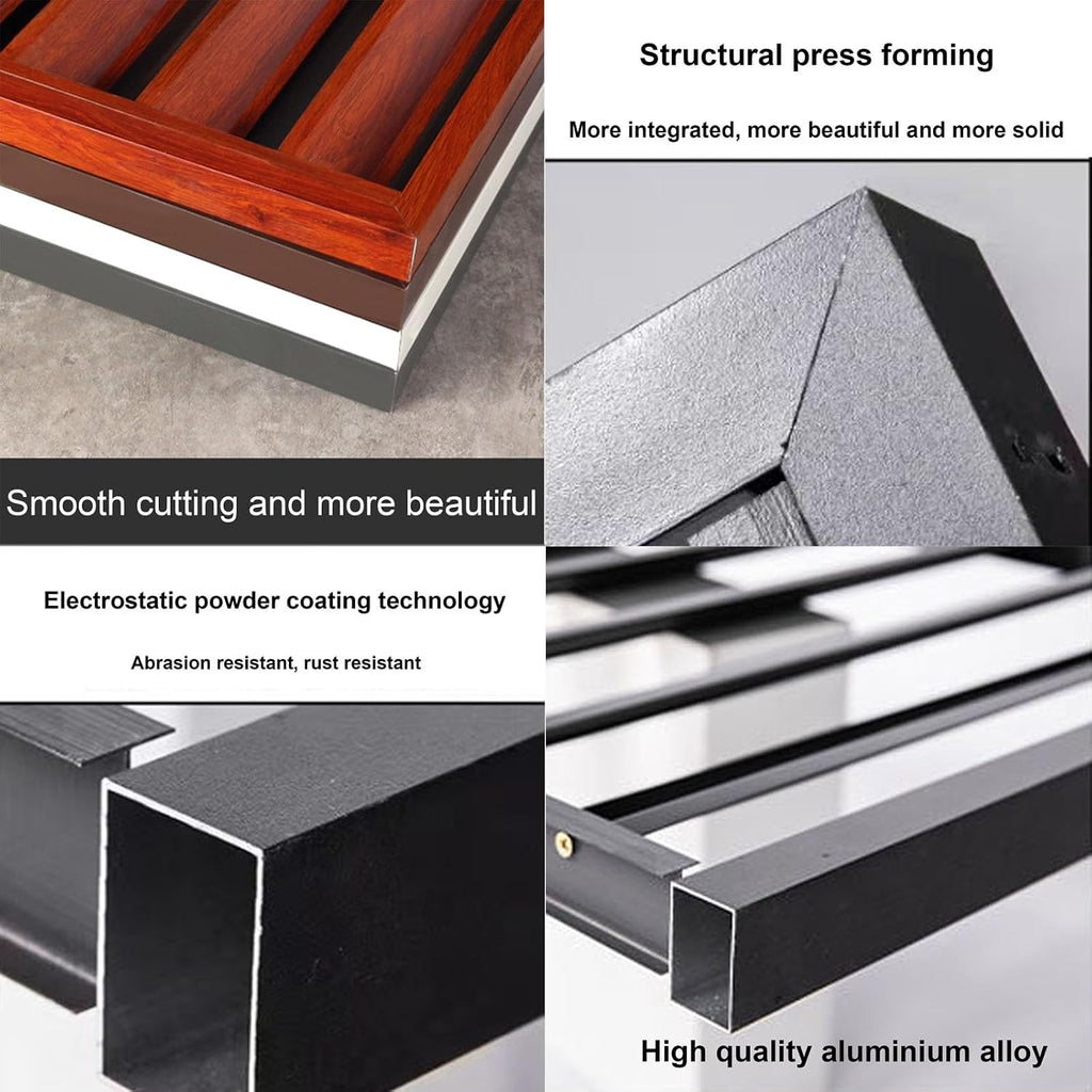 GENERIC Housse D'extérieur En Aluminium Pour Climatiseur – Réduction Du Bruit Et Protection Contre Les Intempéries – Étagère Polyvalente Marron Pour Unités AC Dimensions : 110 X 60 X 80 Cm