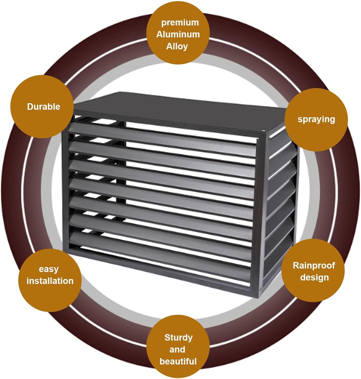 GENERIC Housse De Protection En Aluminium Pour Climatiseur Et Pompe à Chaleur – Protection Contre Le Vol Pour L'extérieur – Réduction Du Bruit Pour Unités Extérieures – Protection Contre Les Intempéries