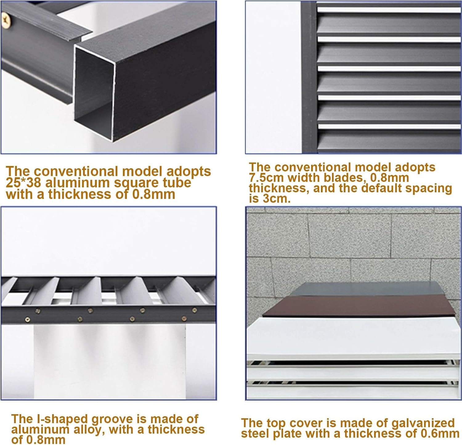 GENERIC Housse De Protection En Aluminium Pour Mini Climatiseurs Séparés, Protection De Pompe à Chaleur Extérieure, Clôture Marron élégante Pour Dissimuler La Climatisation Intérieur/extérieur, Design