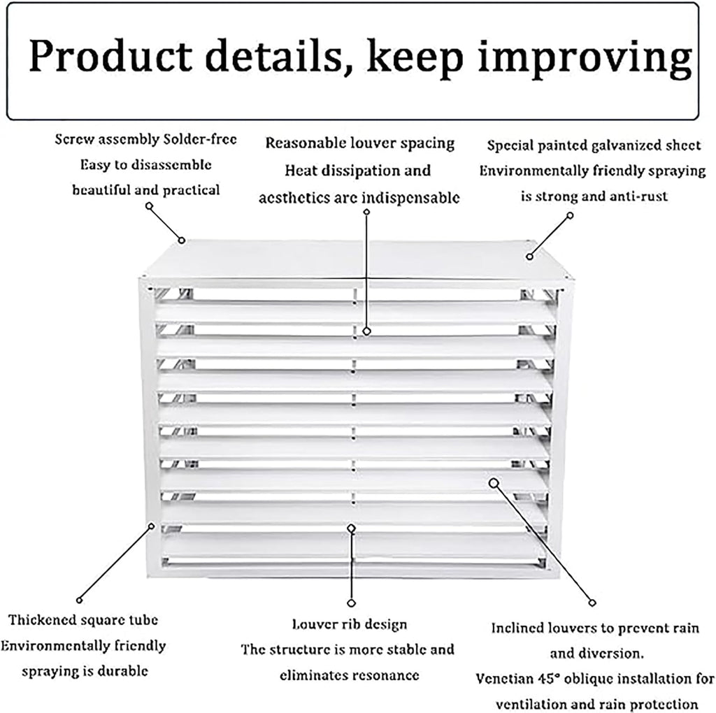 GENERIC Housse De Protection Pour Climatiseur D'extérieur - Grille Décorative En Alliage D'aluminium Pour Condensateur Et Pompe à Chaleur - Protection Contre Les Intempéries - Design Durable Et élégant