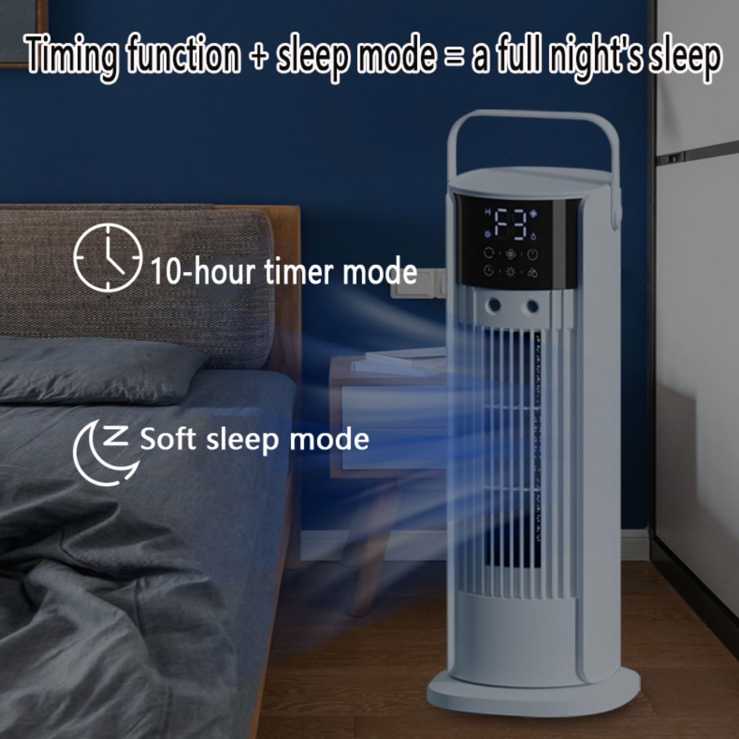 GENERIC Ventilateur De Tour Oscillant à 180°, Refroidisseur D'air évaporatif Portable Avec Télécommande, écran Tactile Numérique à 3 Vitesses, Humidificateur De Merde Silencieux Pour La Salle De Bureau à Domi