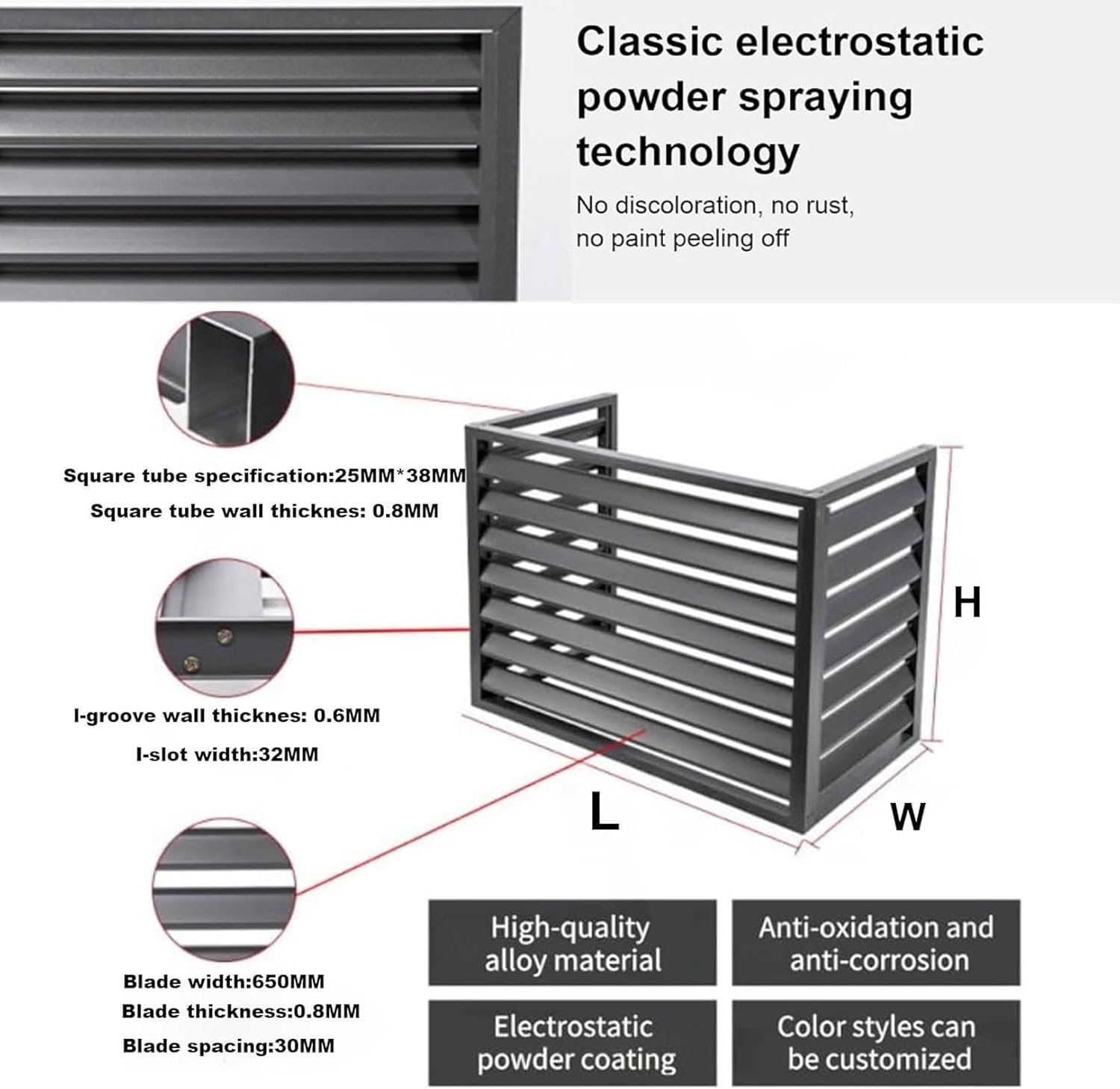 GENERIC Housse Pour Climatiseur Extérieur – Pompe à Chaleur En Aluminium Ion Pour Unités 1,5P/2 ~ 3P/5P, Clôture D'intimité Climatique, Résistante Aux Intempéries, Empêche Le Feuillage Et Les Débris