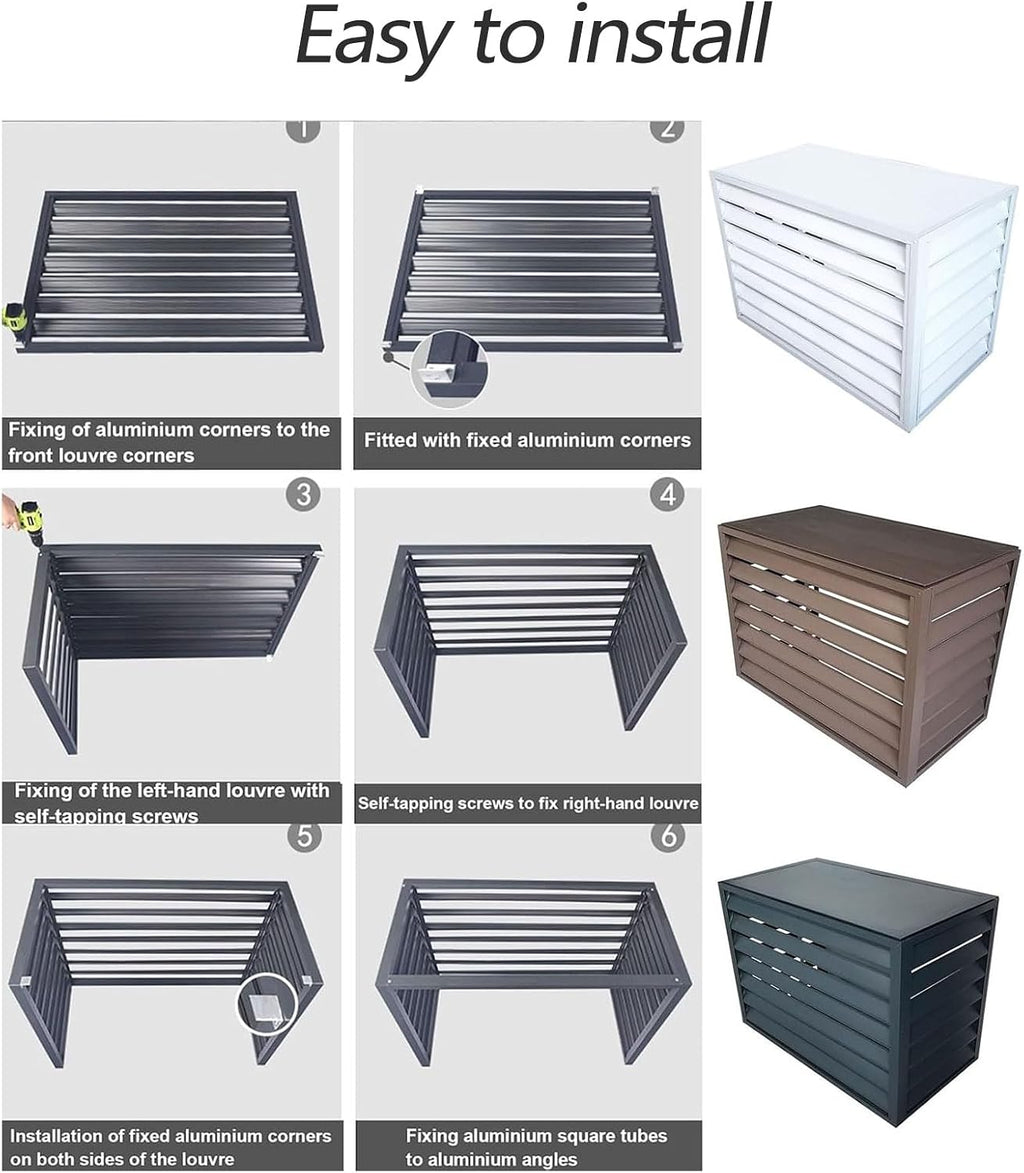 GENERIC Housse De Climatiseur Extérieur – Protection De Pompe à Chaleur En Aluminium Résistant Aux Intempéries Pour 1,5P/2 ~ 3P/5PAC Couvercle Supérieur Pour Protéger Contre Les Débris Et Le Feuillage