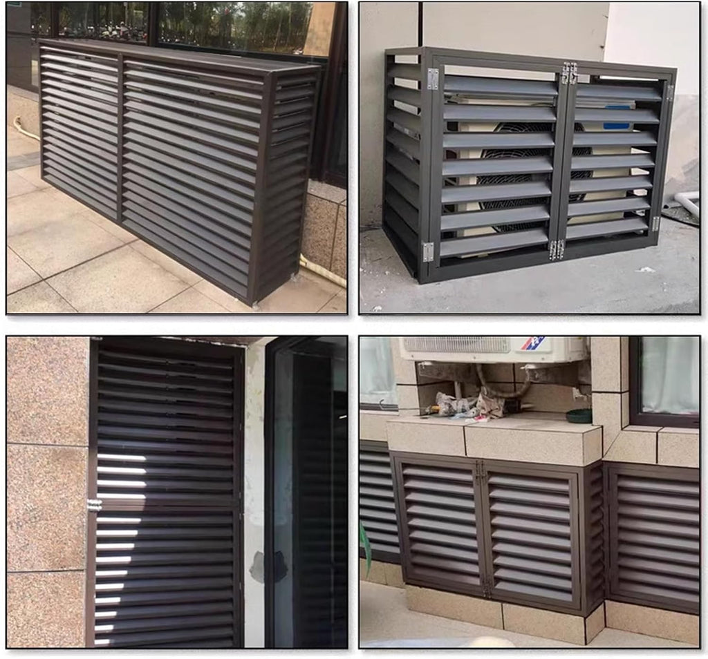 GENERIC Housse De Protection Pour Climatiseur Extérieur En Aluminium Et étagère à Fleurs Autonome Avec Persiennes 110 X 60 X 80 C Protection Et Design élégant