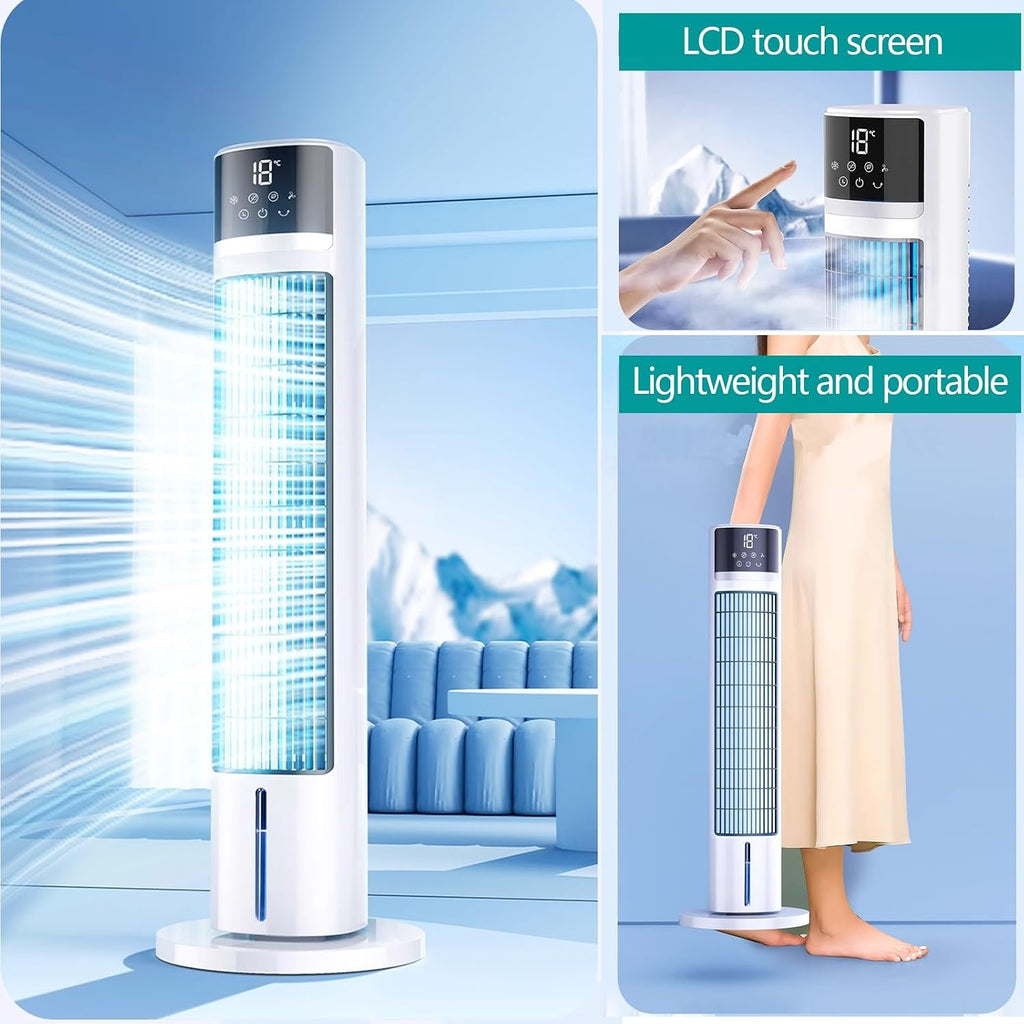 GENERIC Refroidisseur D'air Portable Efficace Sur L'énergie, Fonctionnement Silencieux à 3 Vitesses, Ventilateur De Bureau 5000 BTU Avec Humidificateur De Brime De Glace, Télécommande Pour Le Patio De Bureau