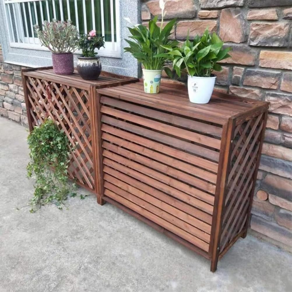 GENERIC Housse De Climatiseur Durable Et Grille Décorative Pour Pompe à Chaleur, équipement De Piscine Et étagère Pour Plantes, Protection Contre Les Intempéries 85 X 35 X 75 Cm