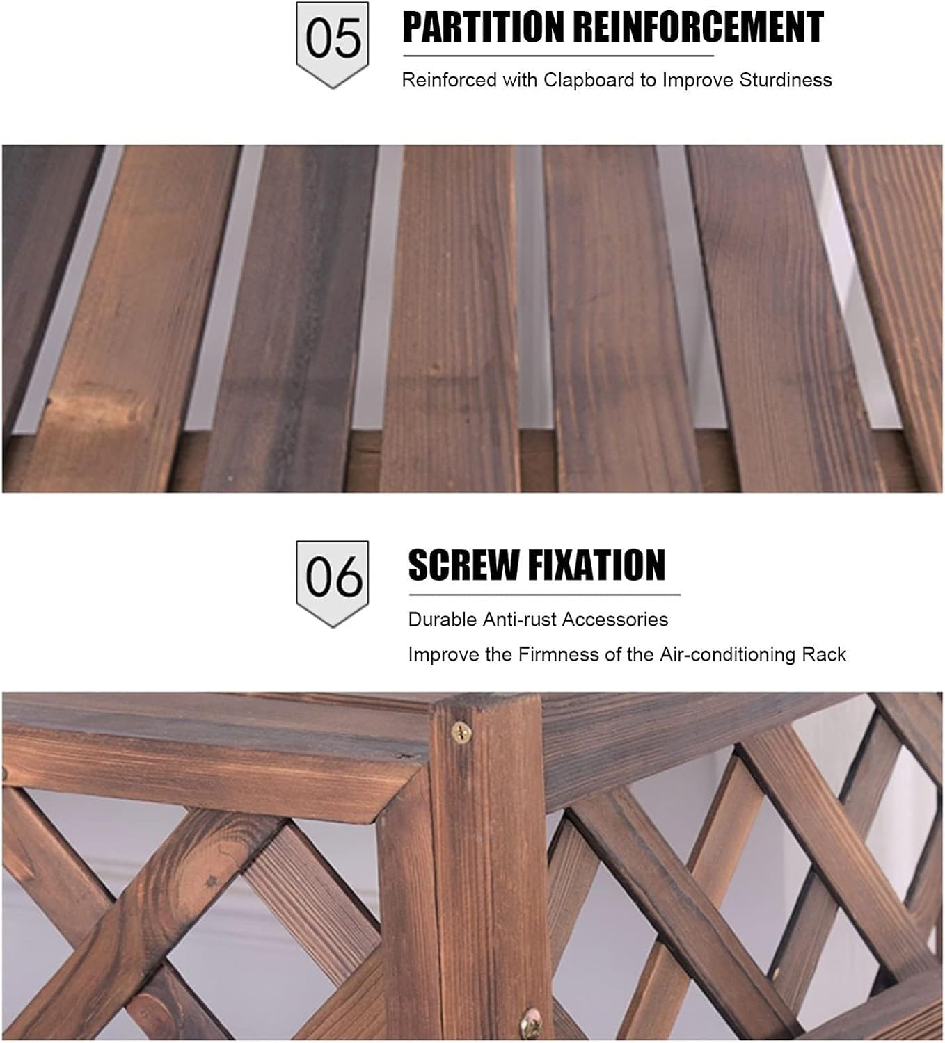  Housse En Bois Massif Pour Climatiseur – Volet De Protection Pour Pompe à Chaleur – Grille De Climatisation élégante Pour L'extérieur