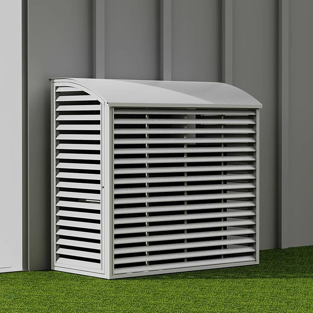 Housse De Protection Pour Climatiseur Mini-Split, Protection Extérieure En Aluminium, Compatible Avec Les Climatiseurs 1-3 P, Résistant Aux Intempéries Et Design élégant