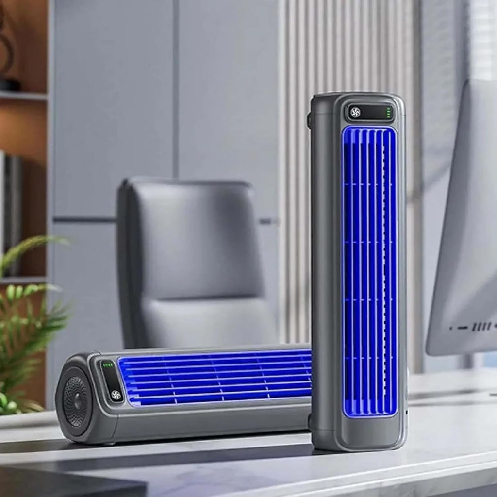  Climatiseur Portable Rechargeable USB, Ventilateur De Bureau à 3 Vitesses Avec Fonctionnement Silencieux, Unité De Refroidissement Murale Pour La Chambre à Coucher, Bureau Et Usage Domestique, Gris De