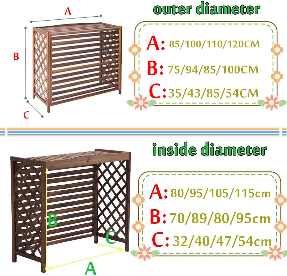 Housse De Protection Pour Climatiseur D'extérieur – Protection Anti-corrosion En Bois Massif Pour Unités De Climatisation Et étagère De Plantes – Design Résistant Aux Intempéries Pour Toutes Les
