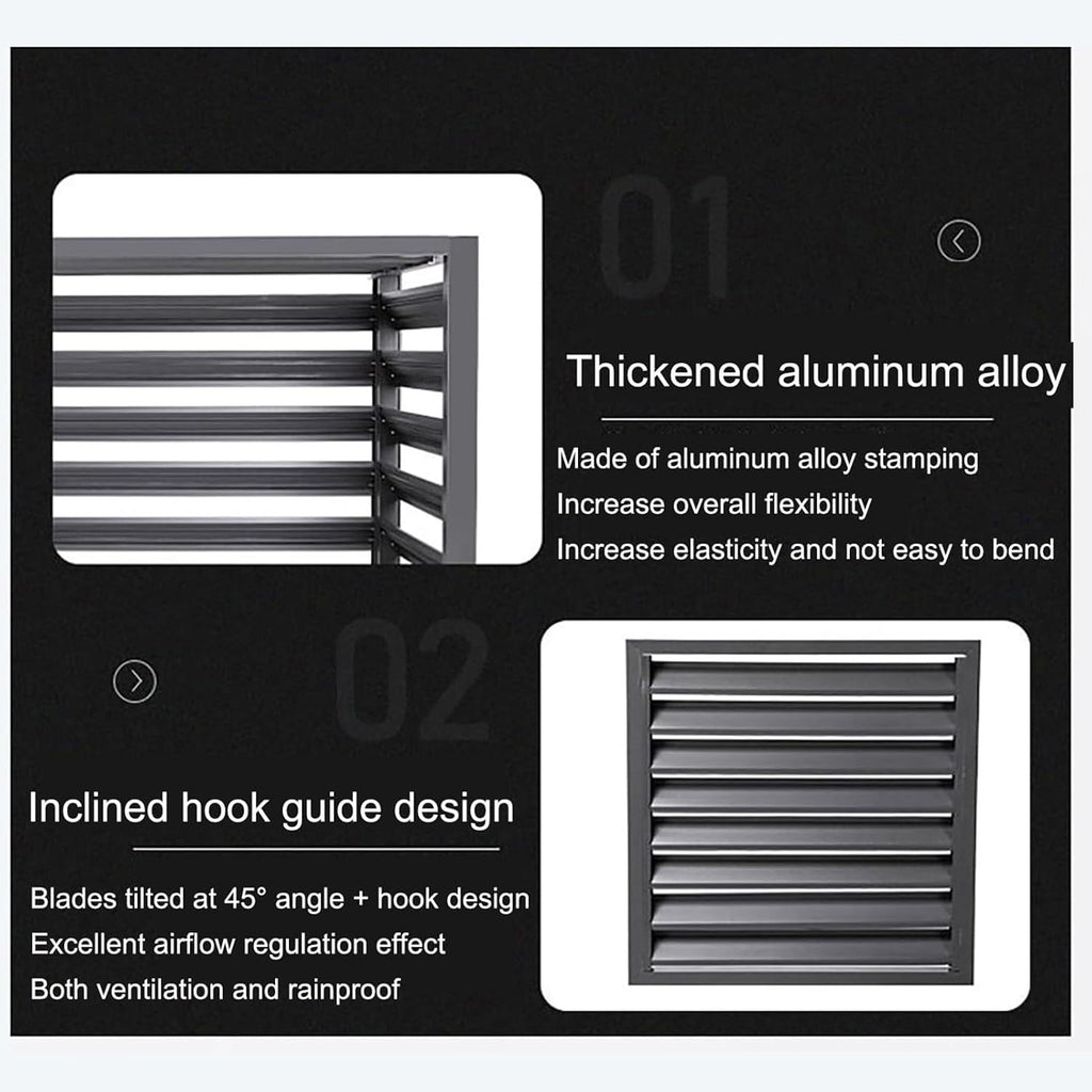 GENERIC Housse De Protection En Aluminium Pour Climatiseur Extérieur Et Pompe à Chaleur Pour Condensateur Et Radiateur - Résistante Aux Intempéries - Gris - Design Durable Et élégant