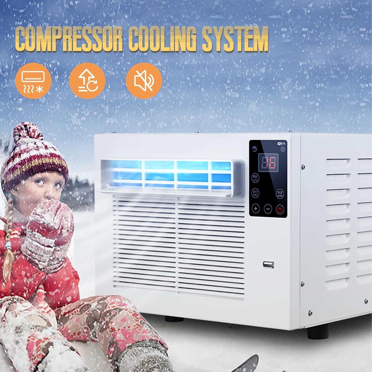  Climatiseur Portable Avec Déshumidificateur, Refroidissement Rapide Compact Mini AC Pour Chambre À Coucher Cuisine Dortoir Maison De Location