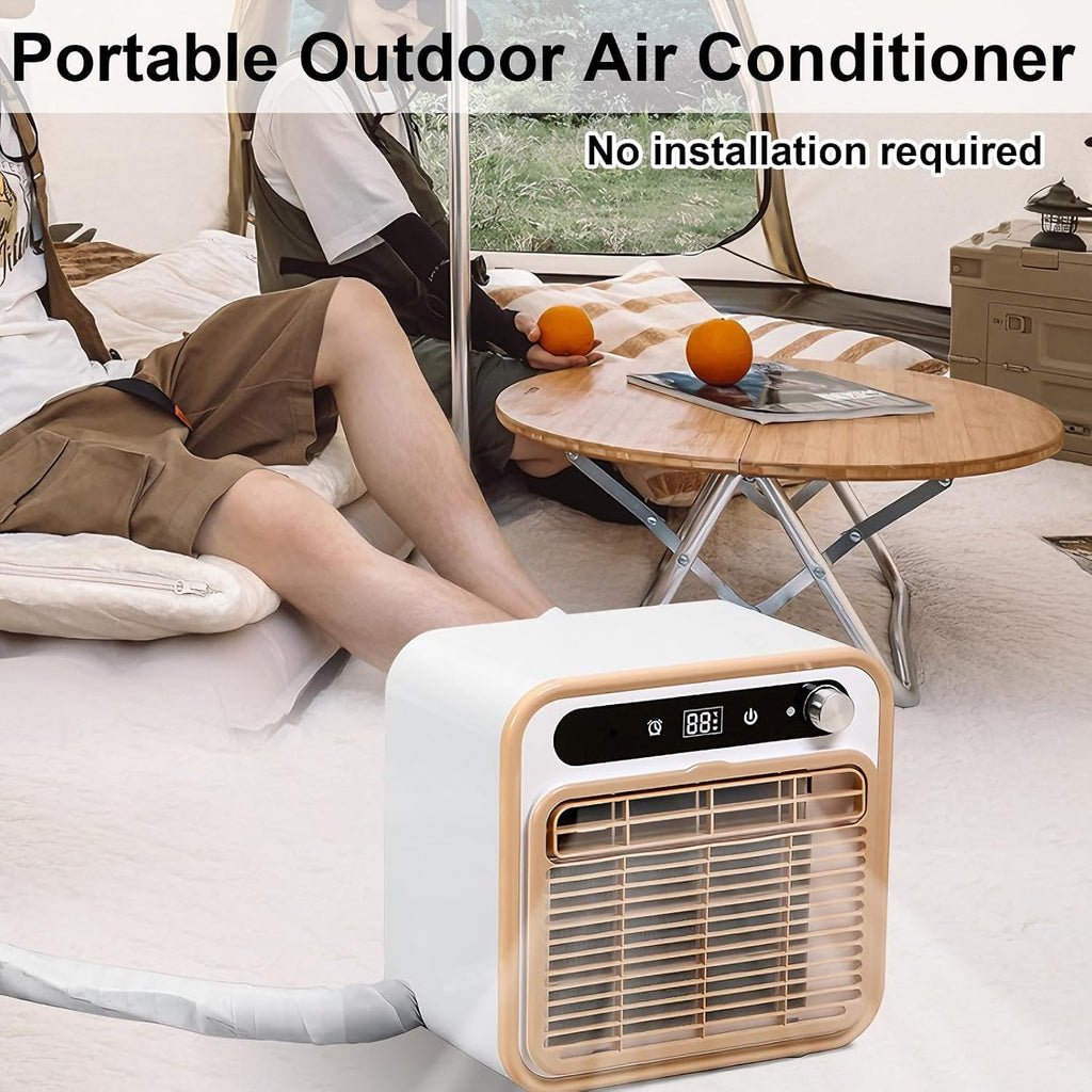 Climatiseur Portable Split Silencieux, 500000 BTU Unité De Camping Tranquille Avec WiFi Et Télécommande, 130m3/h Airflow, 12H Minuterie, Utilisation Multi-scènes Pour La Chambre à Coucher/Bureau/R