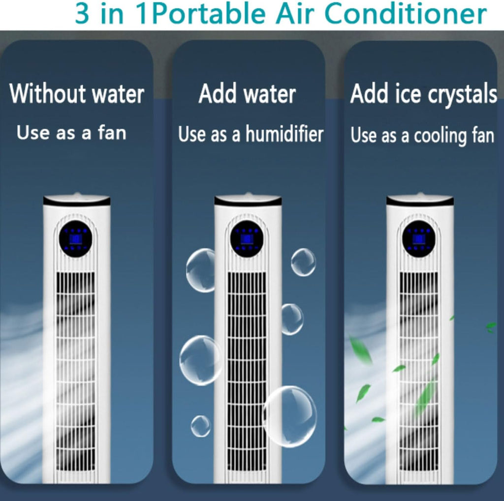 GENERIC Tower Fan Bedroom Evaporative Cooler 3 Vitesses LED Remote 12h Timer 80 Oscillation Calme Portable Climatiseur Unité Faible Puissance Pour Le Bureau à Domicile Sleep Safe Bladeless Design