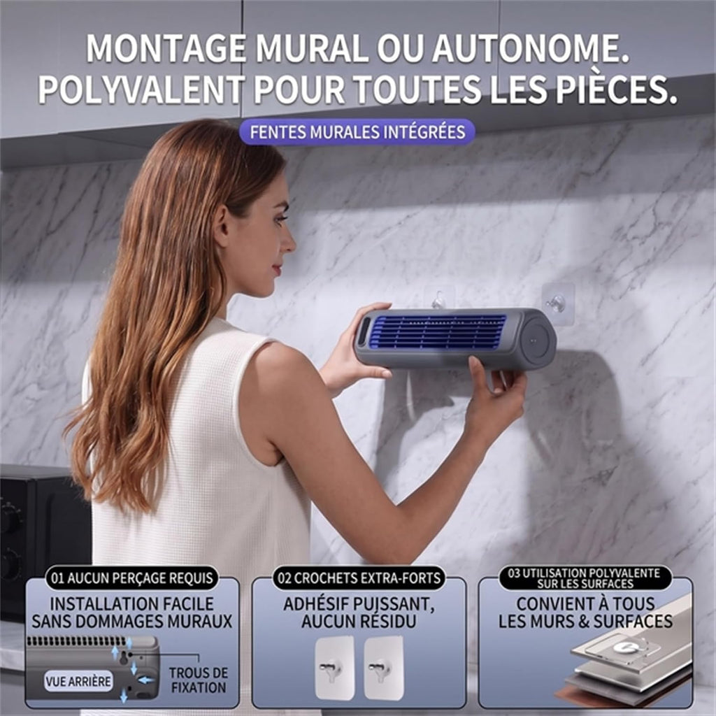  Climatiseur Sans Évacuation Rechargeable Sans Fil Silencieux | Format Compact Avec Batterie Intégrée Pour Un Usage Flexible, Idéal Sur Une Table De Nuit Ou Un Bureau