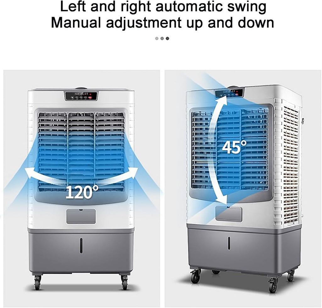 GENERIC Refroidisseur élatif Portable Avec Réservoir De 55L, 3 Vitesses Et Oscillat à 120 °, Roues Faciles à Déplacer Pour Le Refroidissement De Bureau à Domicile, Flux D'air Rafraîchissant