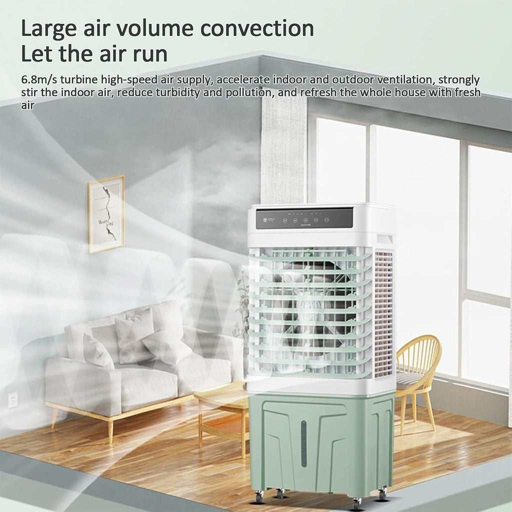 GENERIC 25L Refroidisseur D'air évaporatif, 4 Packs De Glace, Télécommande, 12H Minuterie, 3 Vitesses, Oscillation à 90 °, Refroidisseur De Marais Portable Pour L'intérieur Extérieur à Domicile Garage Bureau