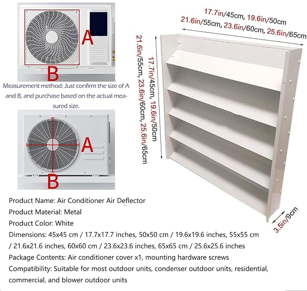 GENERIC Unité Externe De Climatiseur 60 X 60 Cm - Couvercle à Persiennes Pour Compresseur - Écran De Protection Pour Une Circulation D'air Et Une Efficacité Optimales