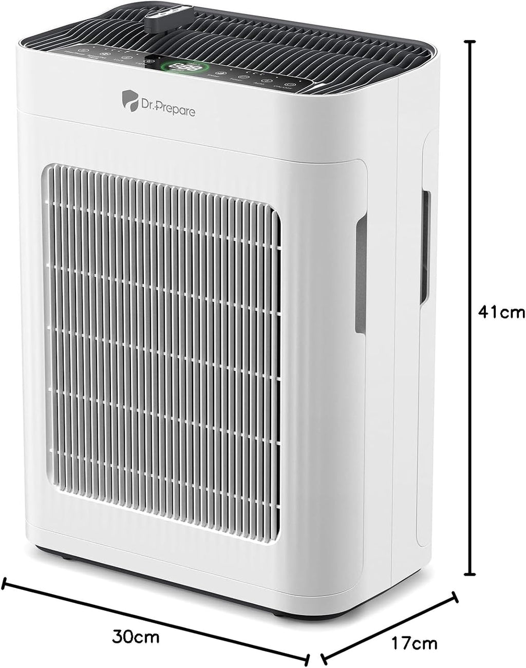  DR.PREPARE Purificateur D'air Maison, Pet Mode, Double Aspiration, Jusqu'à 100 M², Mode Nuit, Silencieux 20dB, Pré-filtre Lavable, Capteur Intelligent De Qualité D'Air PM2.5, Pour Chambres, Bureaux