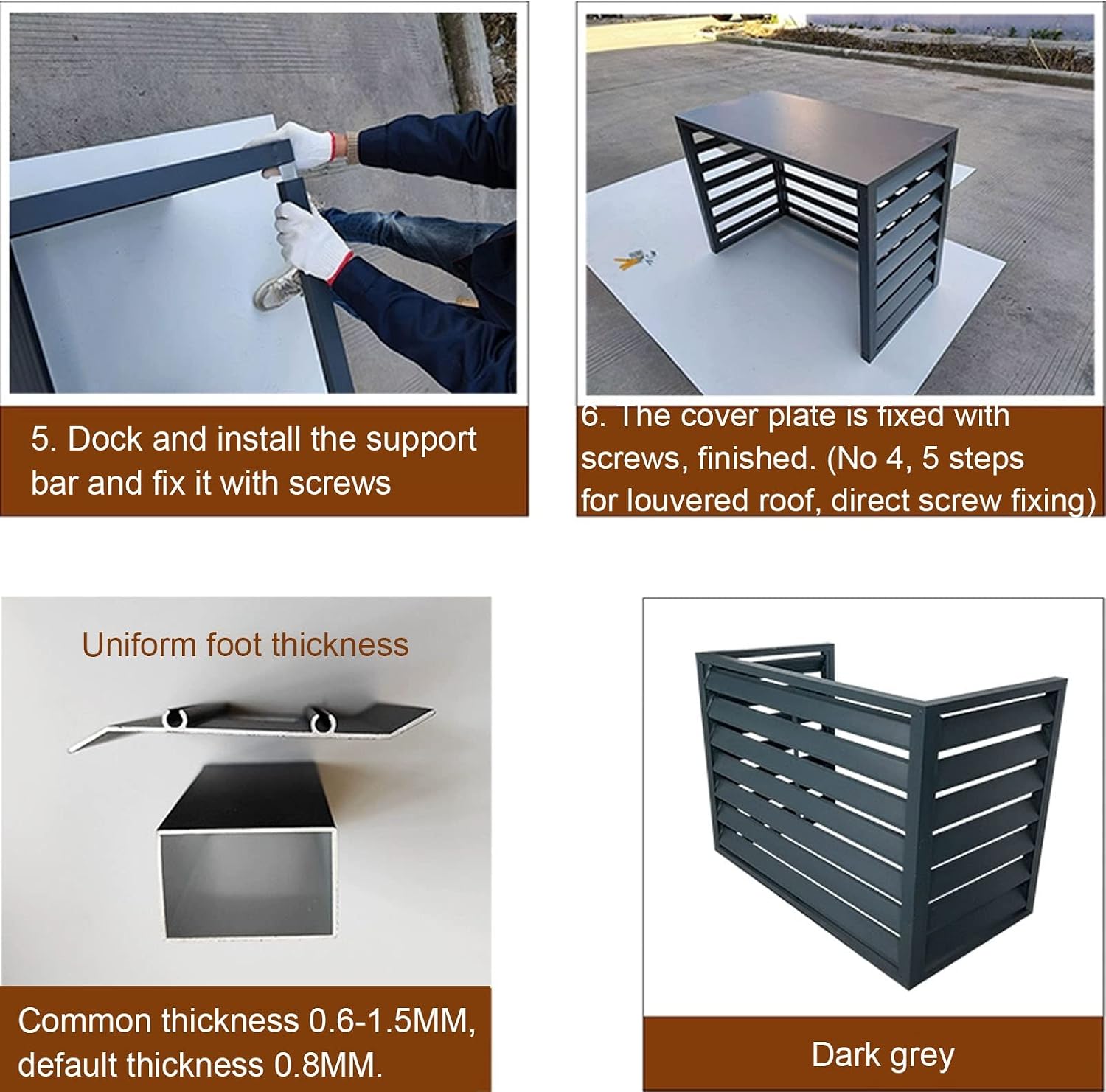GENERIC Housses Robustes En Aluminium Pour Climatiseur, Couvercle De Condensateur Central AC, Protection De Pompe à Chaleur Et Unité De Climatisation, Housse CVC Résistante Aux Intempéries Pour Une