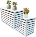  Lot De 2 Grilles De Protection Pour Mini-climatiseurs Split Extérieurs, En Aluminium, Pour Protection De La Vie Privée, Pour Pompes à Chaleur, Antivol (Blanc, 110 X 60 X 80 Cm)