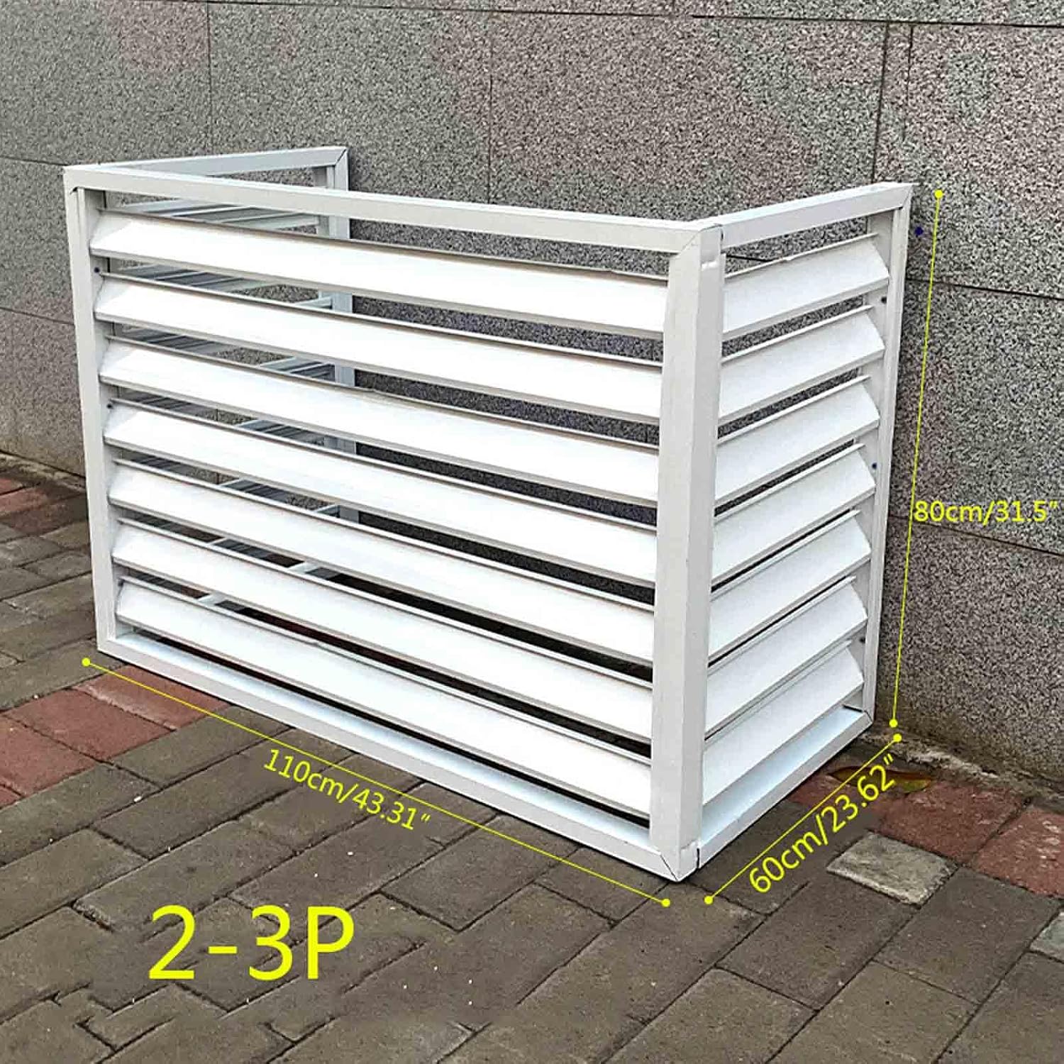GENERIC Housse De Protection Extérieure Résistante Aux Intempéries Pour Climatiseur – Protection Décorative En Aluminium Pour Pompe à Chaleur – Barrière De Protection Contre Le Bruit Pour Climatiseurs