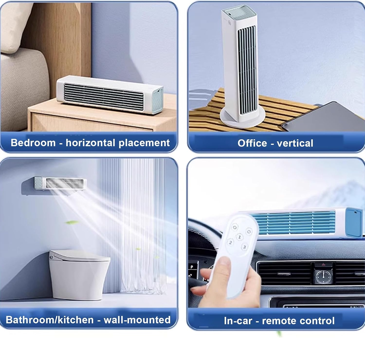  Refroidisseur D'air Portable, Ventilateur Sans Lame De 3 Vitesses Avec Télécommande, Refroidissement Personnel Silencieux Pour Le Bureau De Chambre à Coucher, Conception Murale Sans Fenêtre Requise