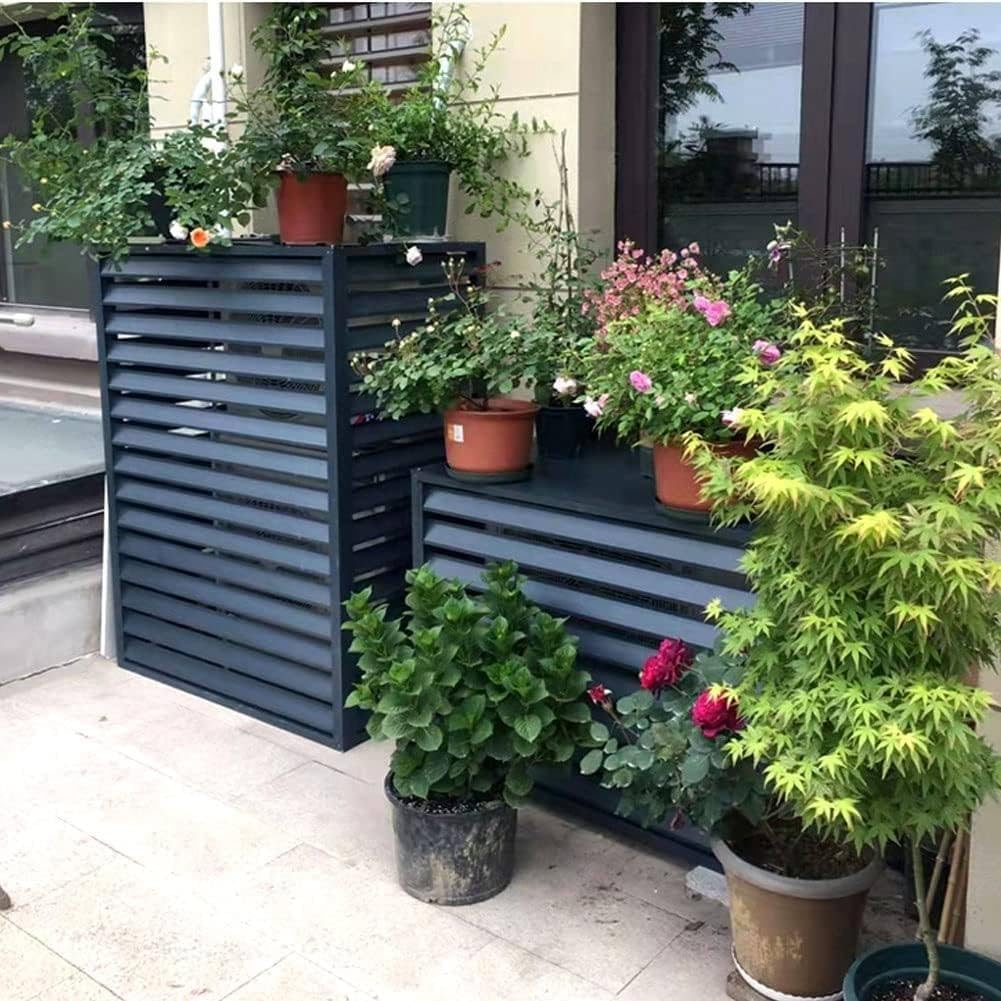  Housse De Protection Décorative En Aluminium Pour Climatiseur Extérieur Toutes Saisons - Résistant Aux Intempéries - Design élégant Pour Une Protection Tout Au Long De L'année