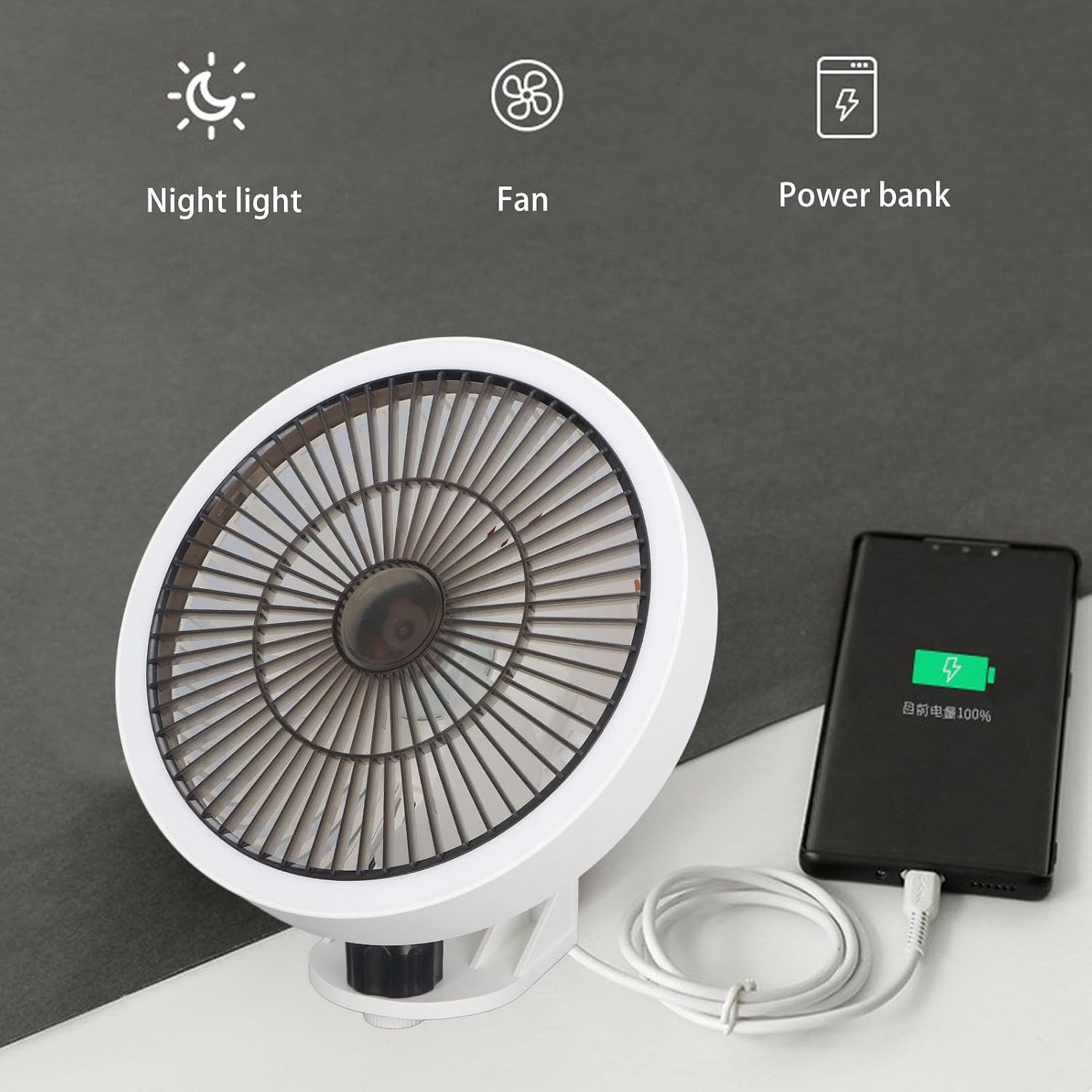  Haofy Petit Ventilateur Oscillant Mural Avec Télécommande, Veilleuse 3 Vitesses, Idéal Pour Chambre à Coucher, Bureau, Garage