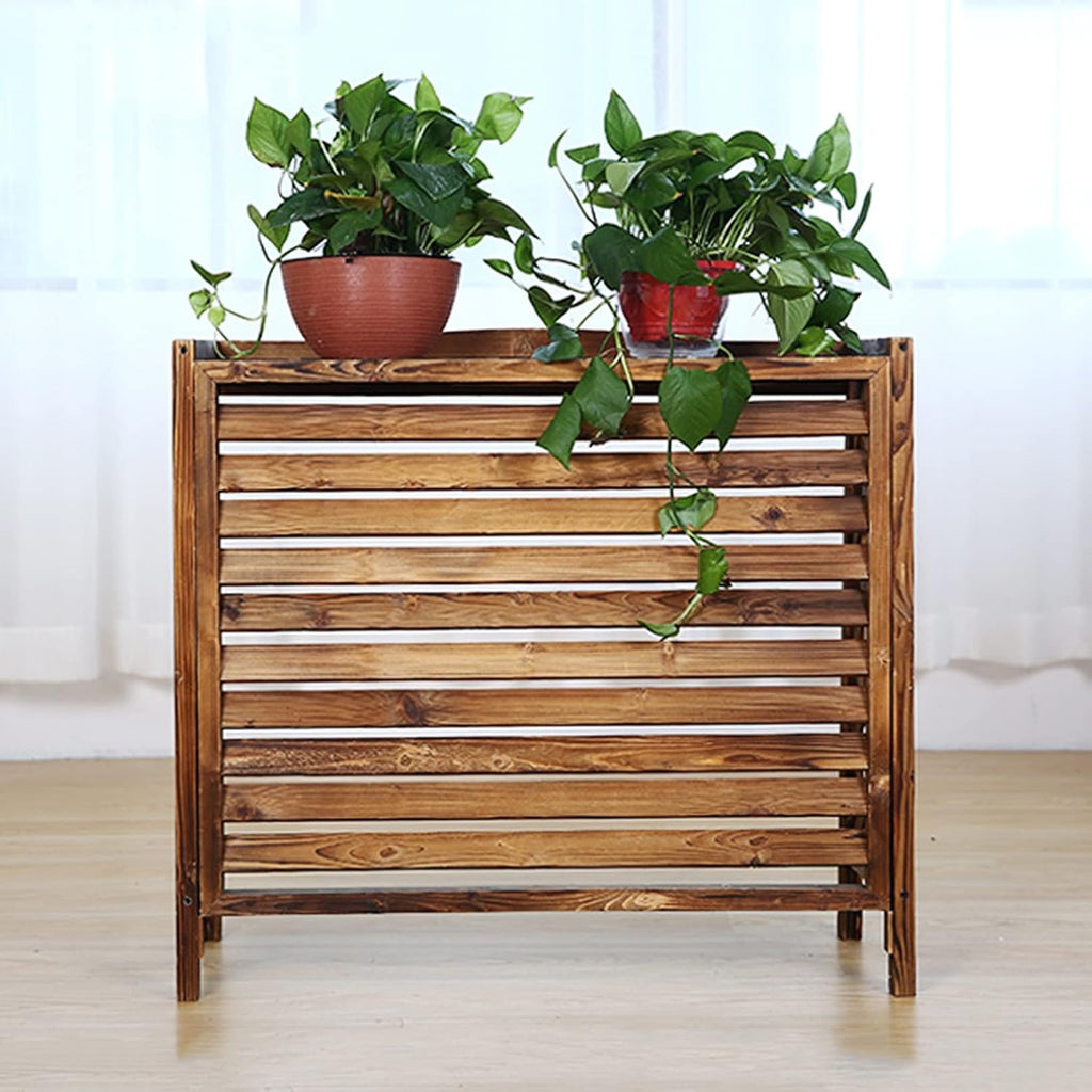 GENERIC Housse Pour Climatiseur Extérieur Et Pompe à Chaleur – Enclos En Bois Massif, Séparateur D'espace Décoratif Et Support De Cachette Pour Poubelles, Grilles Pour Unités De Climatisation Et Supports De