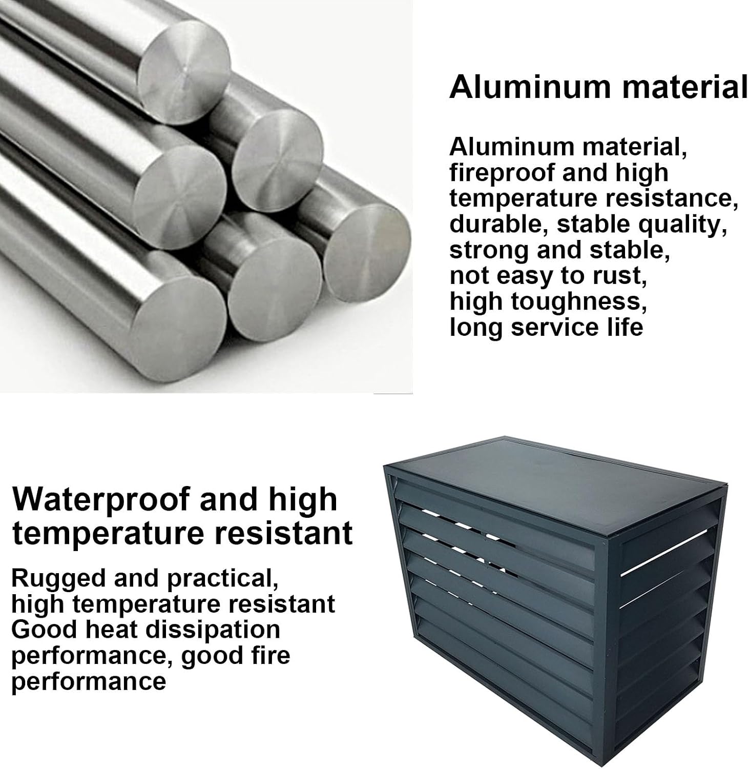 GENERIC Housse De Protection Extérieure En Aluminium Pour Climatiseur - Résistante Aux Intempéries - Protection Extérieure Idéale Pour La Maison Et Le Jardin.