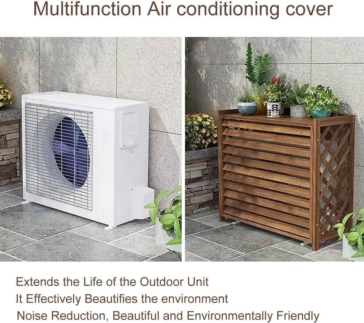  Housse De Protection Antivol Pour Climatiseur, Toutes Saisons, Protection De Confidentialité Pour Clôture Extérieure, Support Pour Plantes Pour Balcon De Jardin, étanche à L'eau Et à La Poussière
