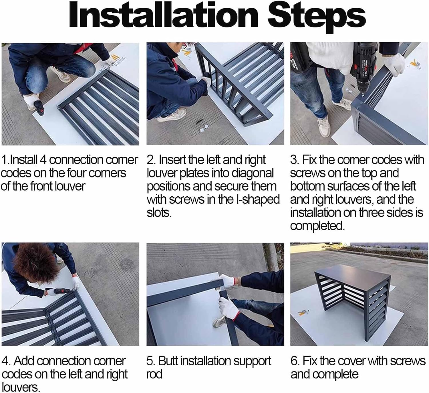  Housse De Protection En Aluminium Pour Climatiseur Extérieur, Système De Séparation AC, Résistant Aux Intempéries, Convient Pour 110 X 60 X 80 Cm, Résistante Aux UV, Idéale Pour Une Utilisation En