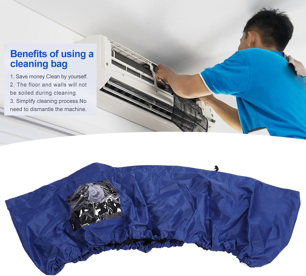  Fockety Kit De Nettoyage Pour Climatiseur Mini Split, Housse De Nettoyage Pour Le Lavage De La Poussière De L'unité De Climatisation Murale étanche Avec Tuyau D'eau Et Sortie De Drainage